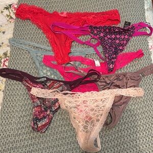 Women's Lace and Patterned Thong Bundle of 7